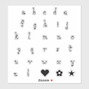 Fun Wirbel Black Schriftart Alphabet Initialbriefe Aufkleber