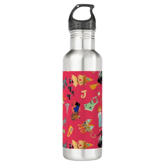 Fun Wizard of Oz on red children's design Edelstahlflasche (Vorderseite)