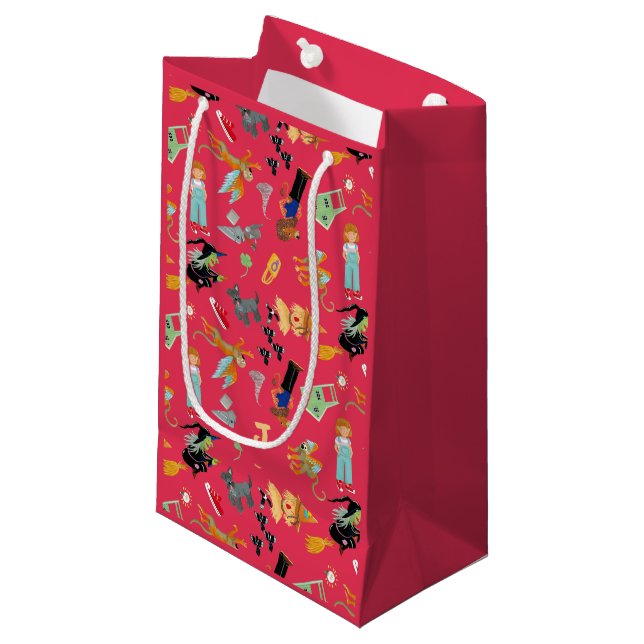 Fun Wizard of Oz on red children's design Kleine Geschenktüte (Vorderseite Schrägansicht)