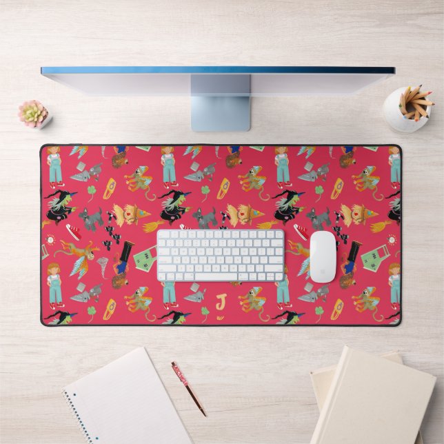 Fun Wizard of Oz on red children's design Schreibtischunterlage (Büro 1)