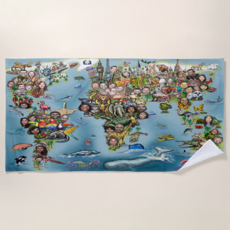 Fun World Map Strandtuch