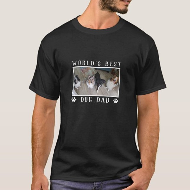 Fun World's Best Dog Vater Landscape Pet Foto T-Shirt (Von Creator hochgeladen)