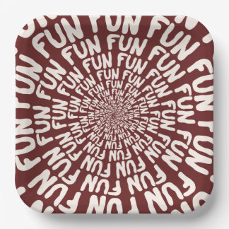 Fun Wort wiederholt Spiralcreme bordeauxrotes Papi Pappteller