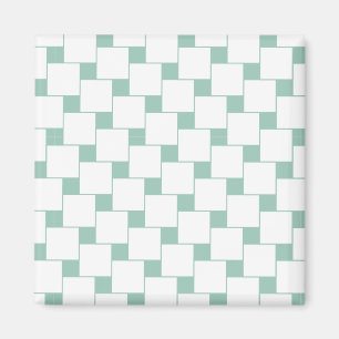 Fun Woven Squares Minze Green Magnet