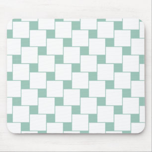 Fun Woven Squares Minze Green Mousepad
