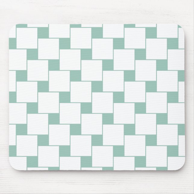 Fun Woven Squares Minze Green Mousepad (Vorne)