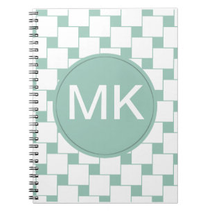 Fun Woven Squares Minze Green Notizblock