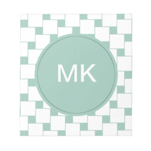 Fun Woven Squares Minze Green Notizblock