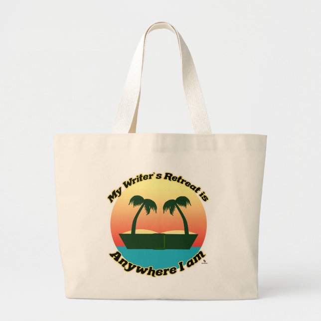 Fun Writers Retreat Author Lifestyle Logo Art Jumbo Stoffbeutel (Vorne)