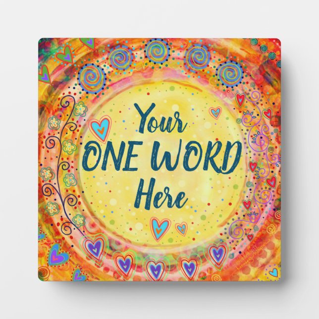 Fun Yellow Boho Custom Inspirivity Fotoplatte (Vorderseite)