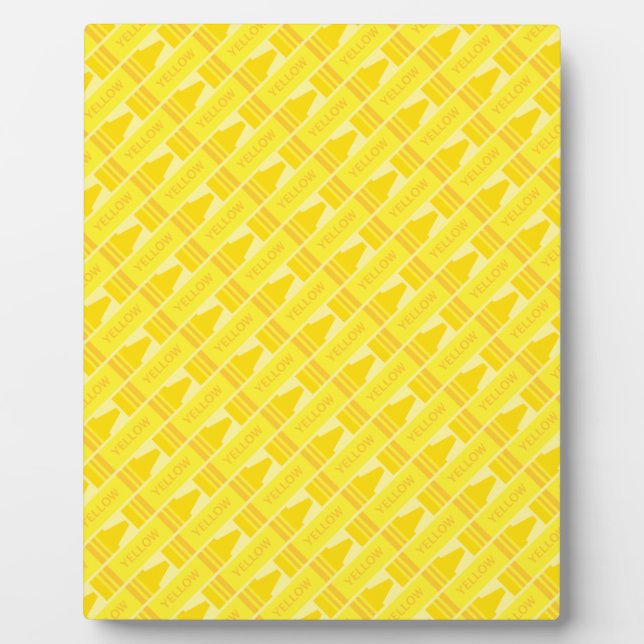 Fun Yellow Crayon Pattern Fotoplatte (Vorderseite)