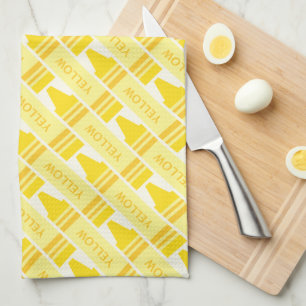 Fun Yellow Crayon Pattern Geschirrtuch