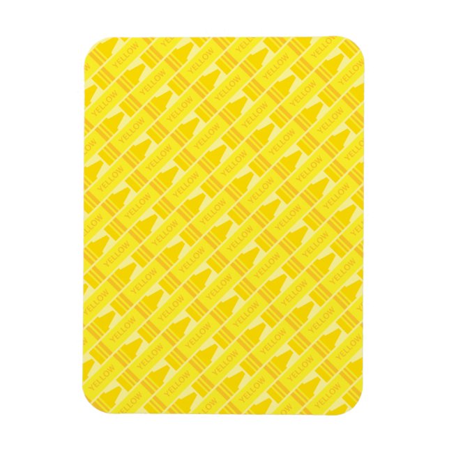 Fun Yellow Crayon Pattern Magnet (Vertikal)