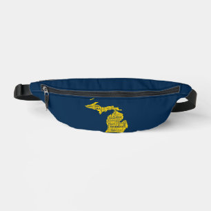 Fun Yellow et Navy Blue State of Michigan villes