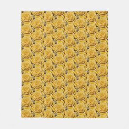 Fun Yellow Rose über das gesamte Muster Fleecedecke
