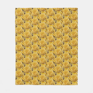 Fun Yellow Rose über das gesamte Muster Fleecedecke