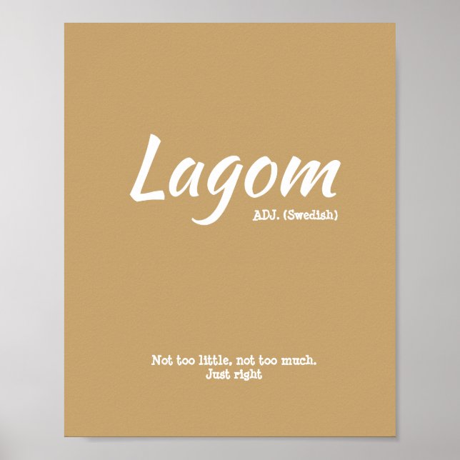 Fun Yellow Swedish Lagom Definition Poster (Vorne)