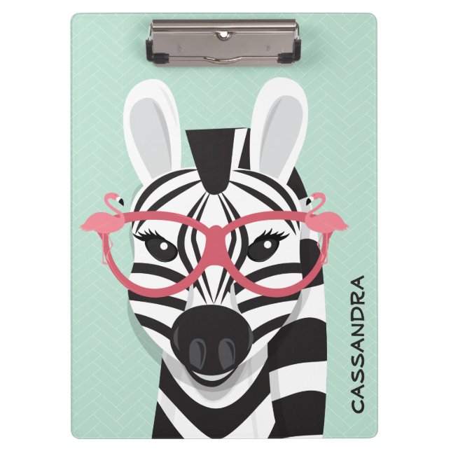 Fun Zebra Tierbezeichnung Klemmbrett (Vorderseite)