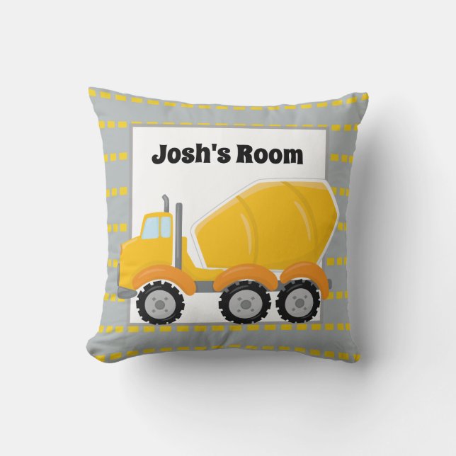 Fun Zement LKW Name Jungs Dekorkissen Kissen (Vorderseite)