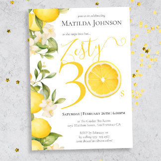 Fun Zesty Lemon 30. Geburtstag Party Einladung