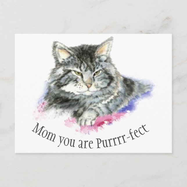 Fun Zitat für diese perfekte Mutter Niedliche Katz Postkarte (Vorderseite)