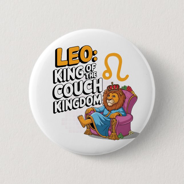Fun Zodiac Leo Design Button (Vorderseite)