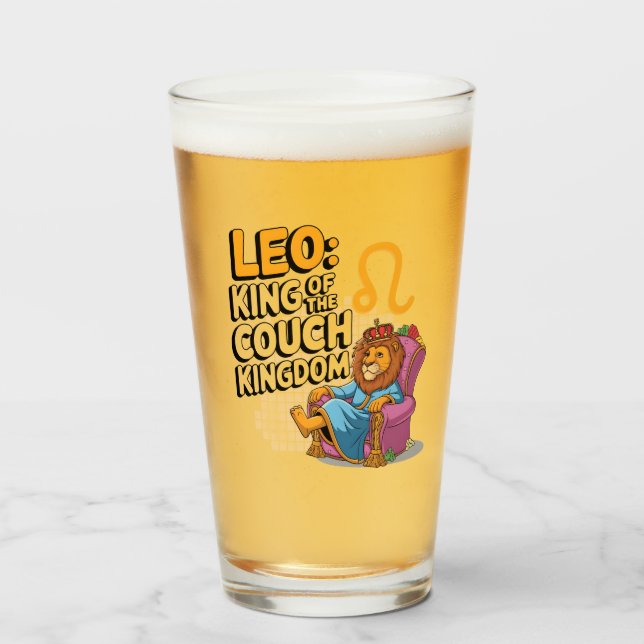 Fun Zodiac Leo Design Glas (Vorne (Gefüllt))
