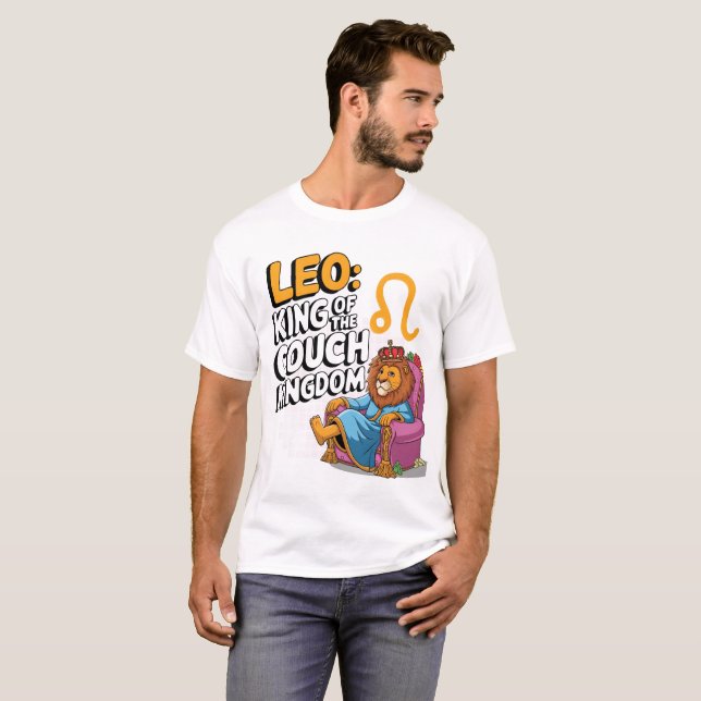 Fun Zodiac Leo Design T-Shirt (Vorne ganz)