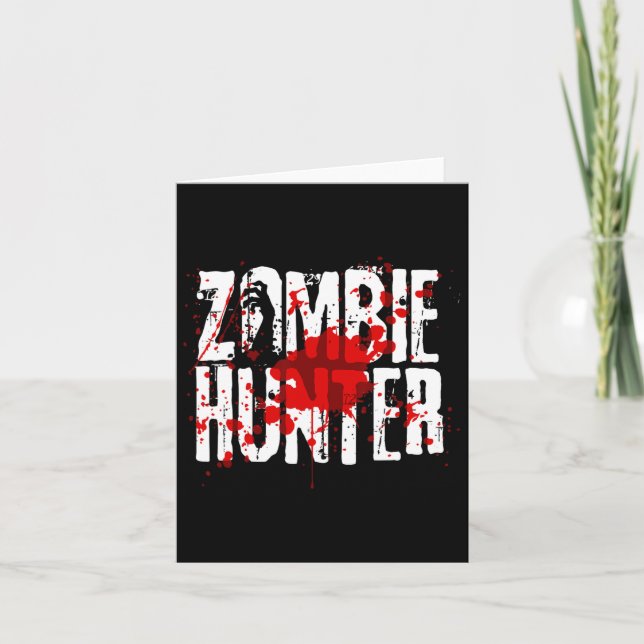 Fun Zombie Hunter Design für Jungs Mädchen Hallowe Karte (Vorderseite)