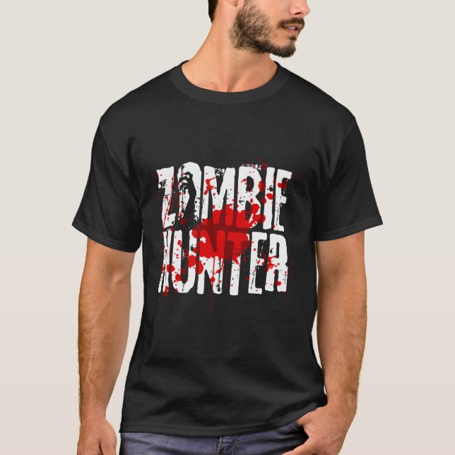 Fun Zombie Hunter Design für Jungs Mädchen Hallowe T-Shirt (Vorderseite)