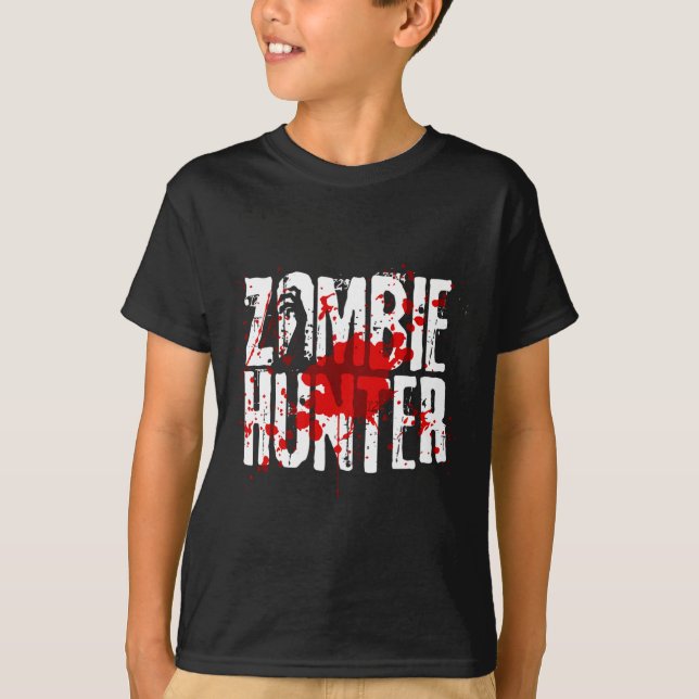 Fun Zombie Hunter Design für Jungs Mädchen Hallowe T-Shirt (Vorderseite)