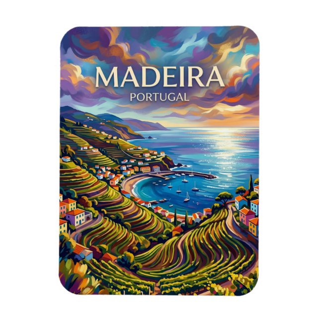 Funchal-Bucht Portugal Magnet (Vertikal)