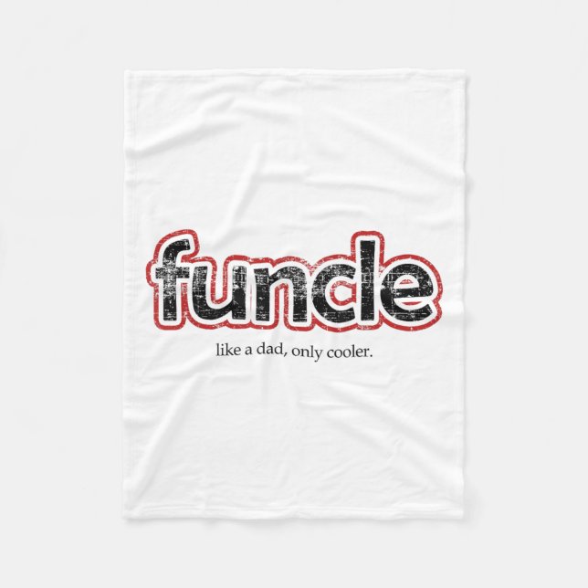 Funcle Definition Funny Joke Geschenk für Onkel Fleecedecke (Vorderseite)