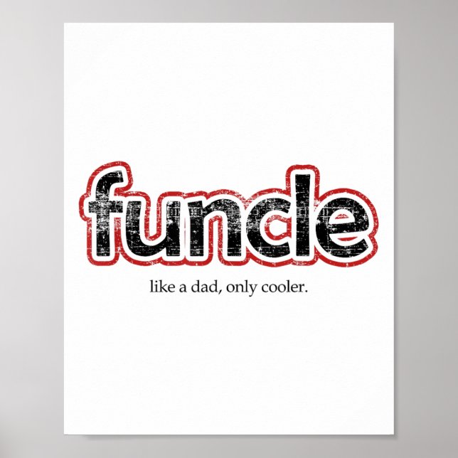 Funcle Definition Funny Joke Geschenk für Onkel Poster (Vorne)