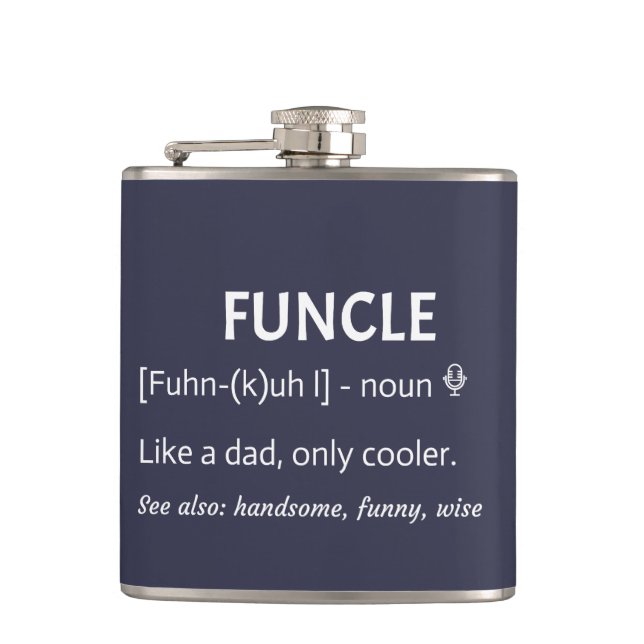 FUNCLE Onkel Geschenk Funny Joke Flachmann (Vorderseite)