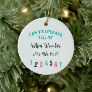 Funco Bunco What Number Christmas Keramik Ornament
