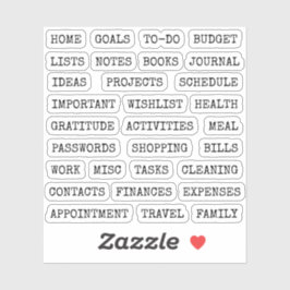 Functional Old Script Planner Tab Binder Divider Aufkleber