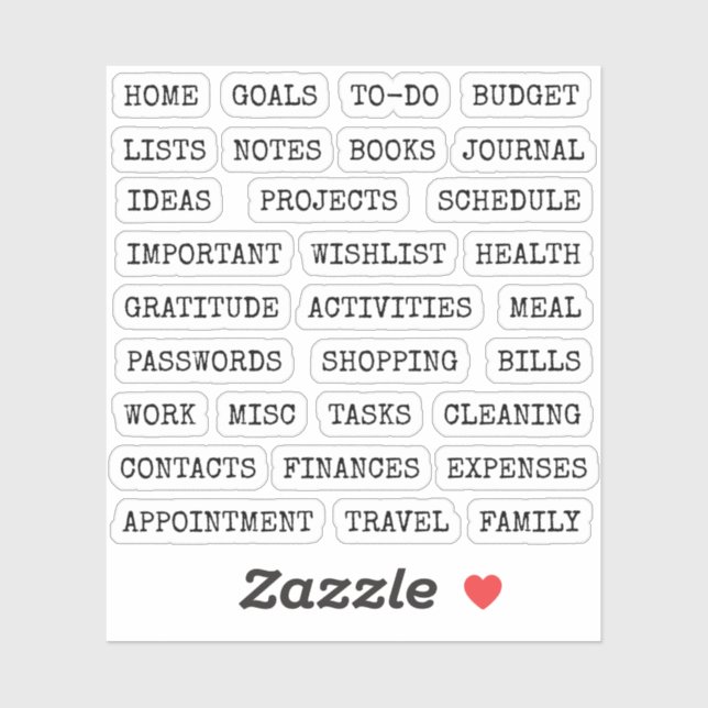 Functional Old Script Planner Tab Binder Divider Aufkleber (Blatt)