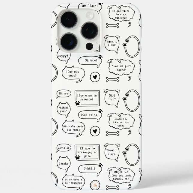 Funda gatuna con escritos iPhone 16 pro max hülle (Rückseite)