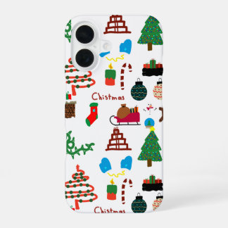 Funda Navidad Doodle iPhone 16 Hülle