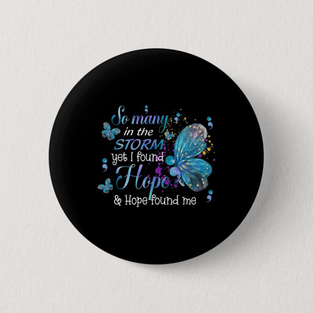 Funden Hoffnung und Hoffnung fand mich Schmetterli Button (Vorderseite)