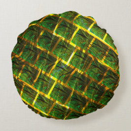 Fundo com imagem verde sob grade dourada? rundes kissen