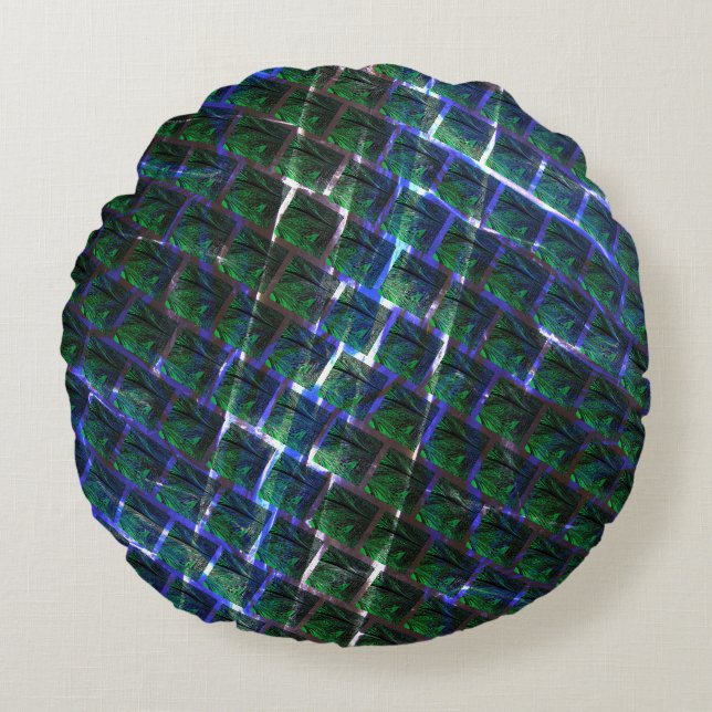 Fundo de imagem verde sob grade escura? rundes kissen (Vorderseite)