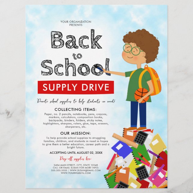 Fundraiser für die niedliche Rückkehr zur Schulver Flyer (Vorne)