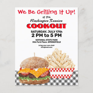 Fundraiser-Grillfest Barbecue Fast Food Gingham Flyer