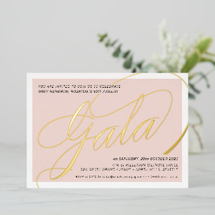FUNDRAISIEREND GALA elegante Kalligraphie rot Rosa Folieneinladung