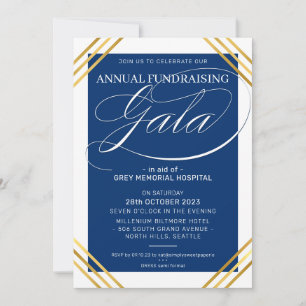 FUNDRAISIERENDES GALA Event extravaganter Goldrahm Einladung