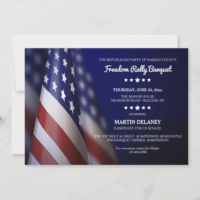 Fundraising der politischen Kampagne für Amerikas  Einladung (Vorderseite)