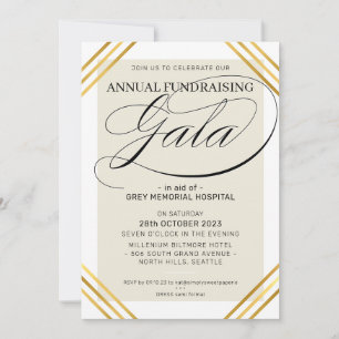 FUNDRAISING GALA Ereignis extravagante Goldrahmen  Einladung