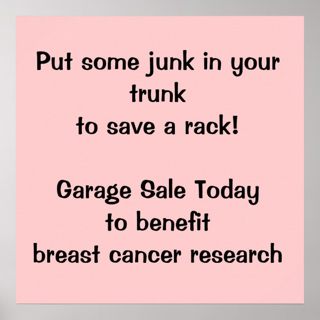 Fundraising Garage Sale Poster (Vorne)